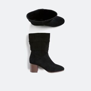 NWOT Violet & Red Jerry Pull-on Slouch Suede Black Heeled Boots